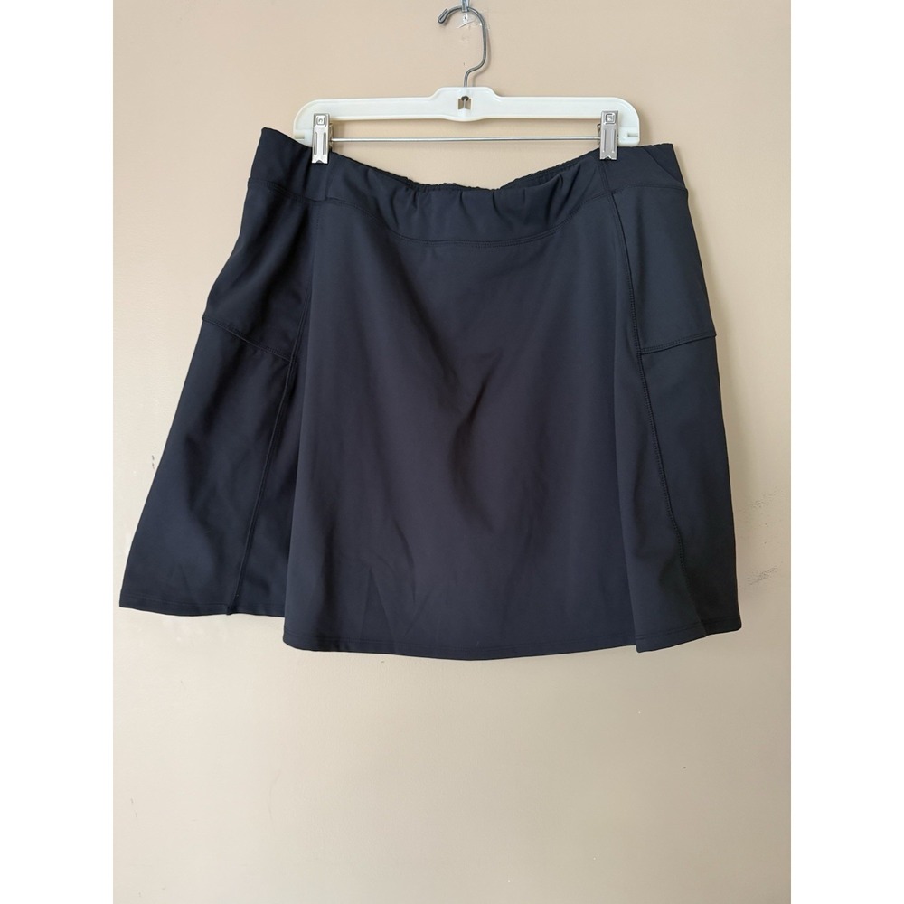 T by Talbots Women Skort Shorts Pull On Black Activewear Pocket Plus Size 2X Blu